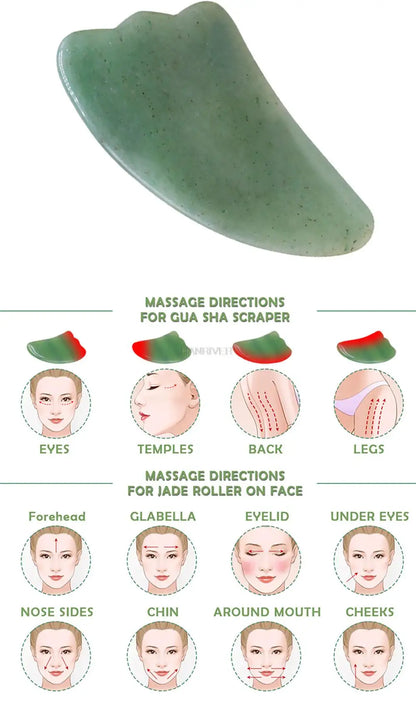 Natural Massage Gua Sha Jade Board Aventurine Powder Crystal Scraping Stone Back Shoulder Face Manual Massager Beauty Tool