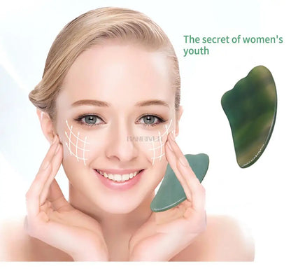 Natural Massage Gua Sha Jade Board Aventurine Powder Crystal Scraping Stone Back Shoulder Face Manual Massager Beauty Tool